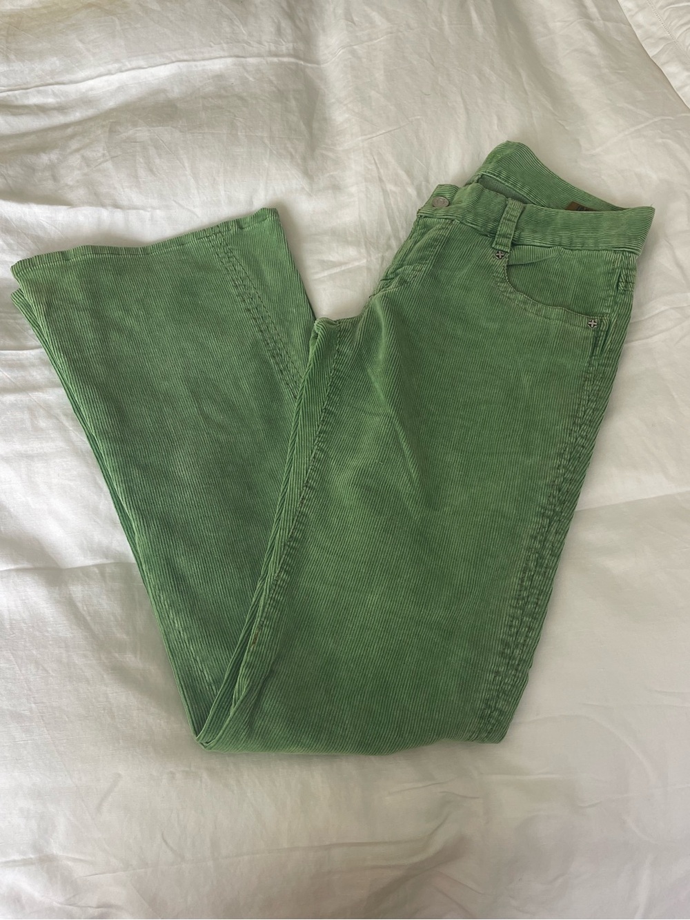 Green Corduroy Flare Pants Size 28
